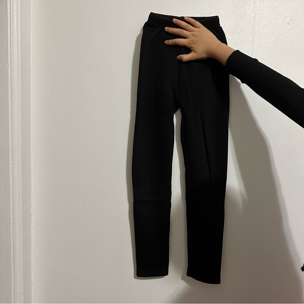 Girls black fleece leggings size xs